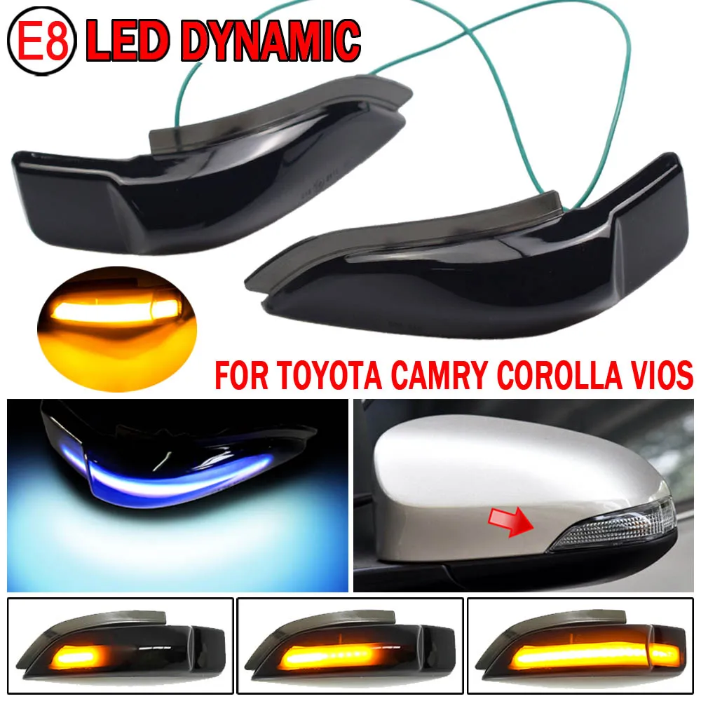 

For Toyota Corolla Camry Prius Vios CHR Yaris Venza Avalon Altis LED Dynamic Turn Signal Light Sequential Side Mirror Indicator
