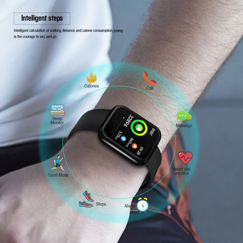 PEACHFIT P70 умные часы кровяное Давление монитор сердечного ритма IP68 фитнес браслет