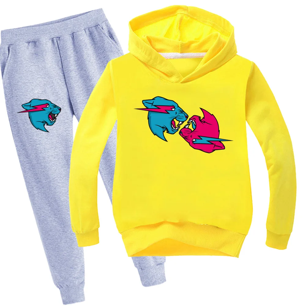 

Casual Boys Clothes 2PCS Set Children's Cartoon Cat 3D Print Cotton Hooded + Pants Boys Kids Sportswear Tracksuit Girls Suit