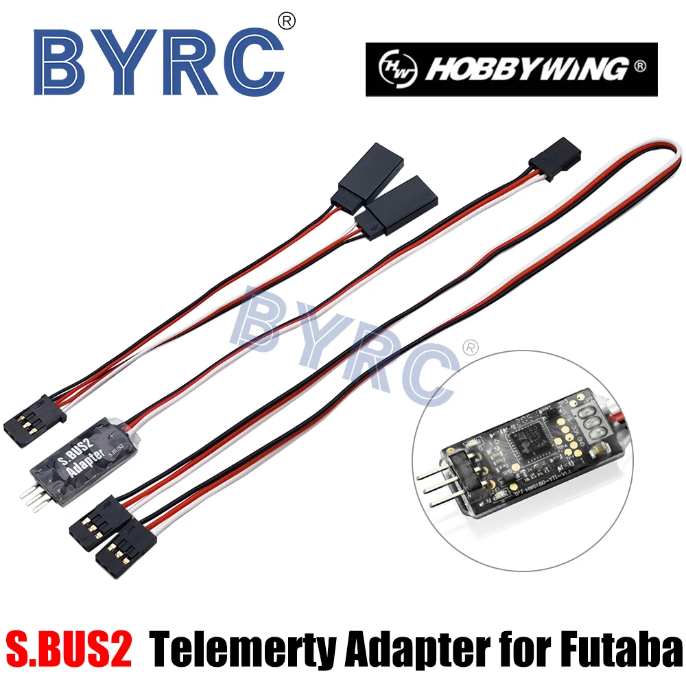 Оригинальный телеметрический адаптер Hobbywing S.BUS2 для Futaba Platinum V4/V4.1/V5 Aircraft Дрон