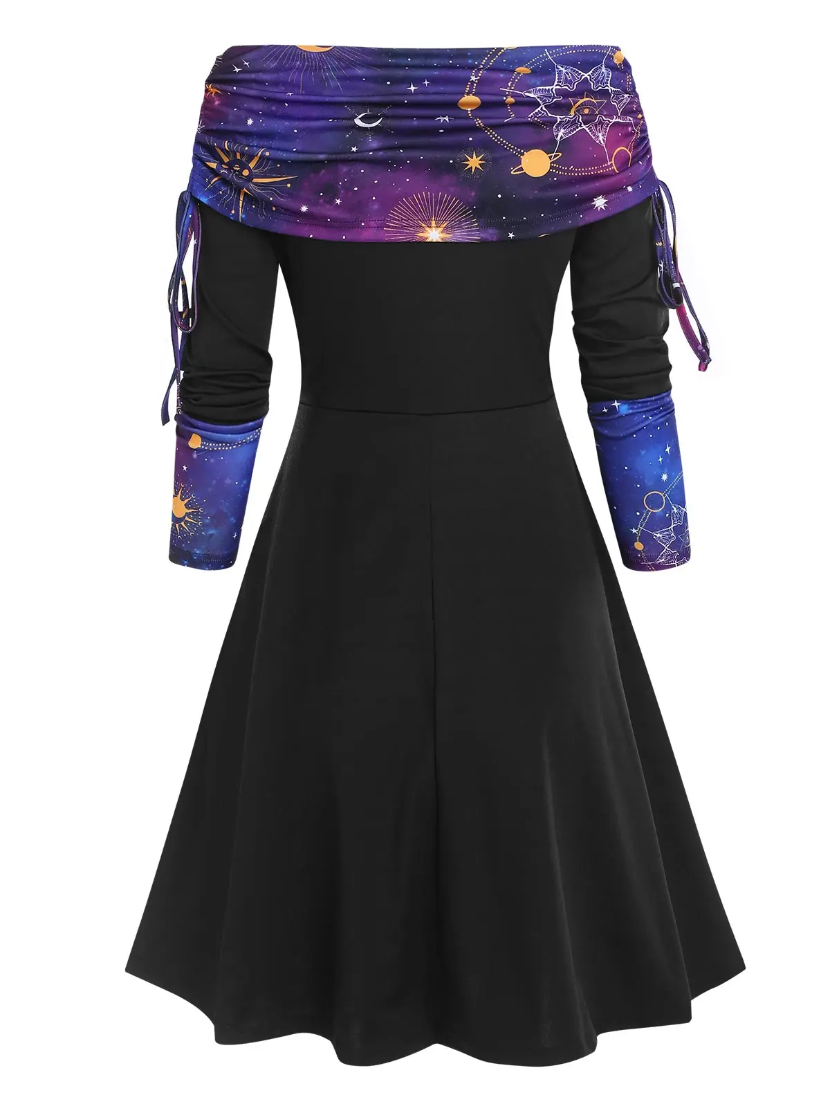 Платье с объемным принтом Галактики платье открытыми плечами в горошек