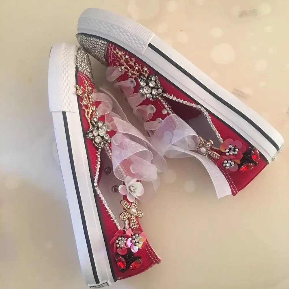 

Canvas Shoes Sewed Blue Flowers Women's Sandals Flats Hollowed Strap Breathable tide Low Heels Shoes White shoes Big Size