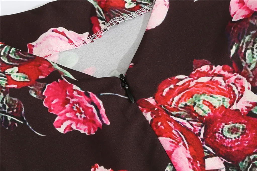 

Dress For Women 2021 Summer Vintage Short Sleeve Swing Casual Evening Party Prom Dress Female High Waist Dress