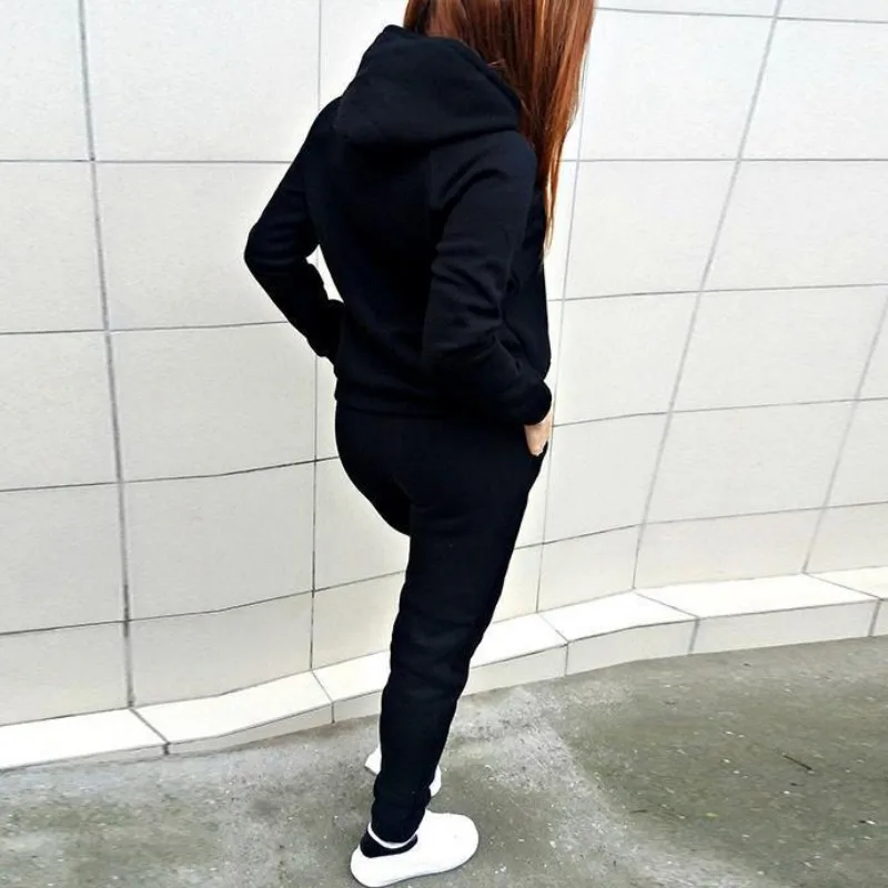 

Women Hoodies Pant Clothing Set New Casual 2 Piece SetsWarm Clothes Solid Tracksuit Women Set Top Pants Ladies Suit