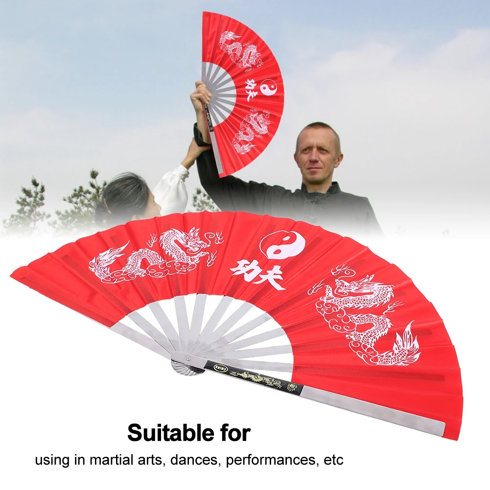 Chinese style Stainless Steel Tai Chi Kung Fu Fan Dragon Frame For Women Men Martial Art Training Performance | Спорт и развлечения