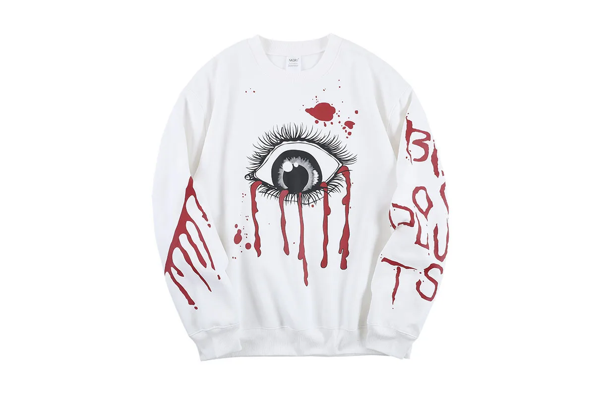 

ASAP rocky testing Japan Limited robot print round neck loose T-shirt for couples long sleeves