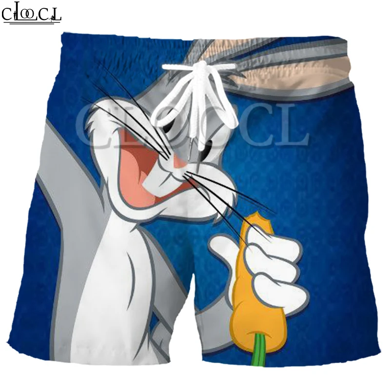 

CLOOCL Cartoon Bugs Bunny Men's Drawstring Shorts 3D Print Looney Tunes Collection Elastic Fashion Casual Shorts