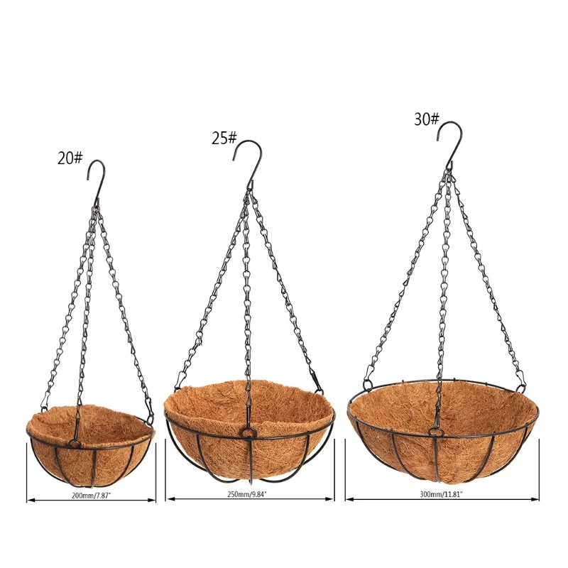 

Hanging Coconut Vegetable Flower Pot Basket Liners Planter Garden Decor Iron Art Garden Flower & Planters Pots