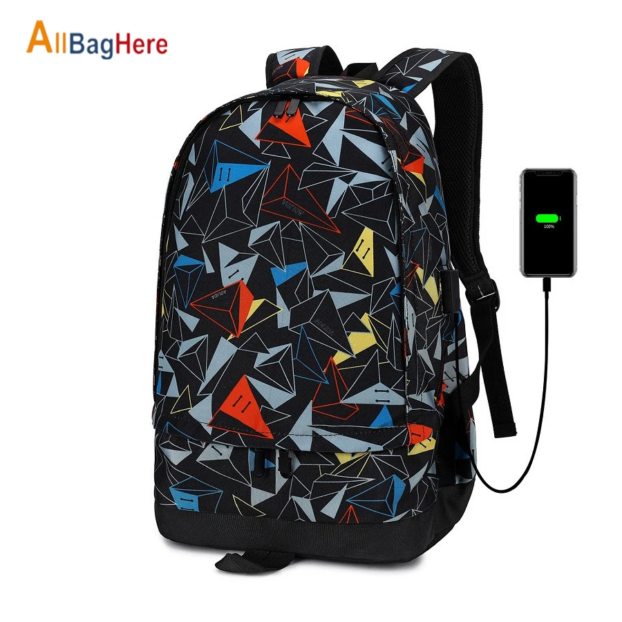 Модный спортивный мужской рюкзак для ноутбука с треугольным геометрическим
