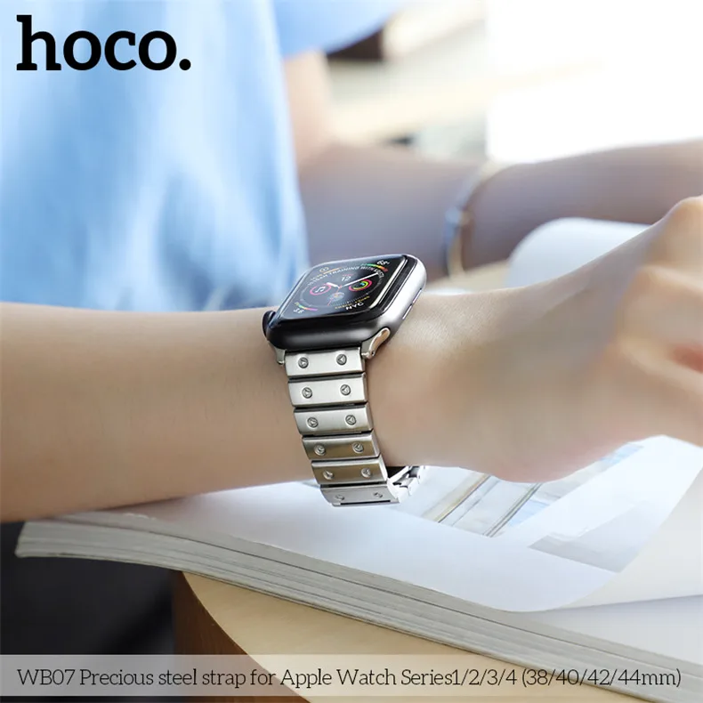 HOCO 22 мм браслет стальной ремешок для iwatch 4 полосы 44 мм 42 мм 38 мм аксессуары для часов Correa для Pulseira Apple Watch Series 5 4 3