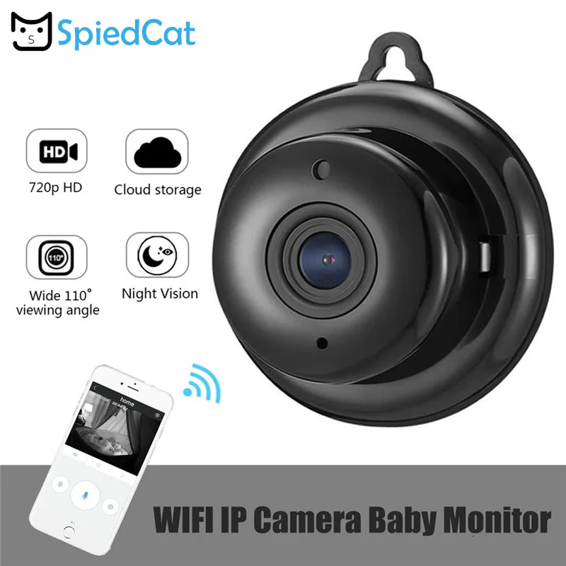 Беспроводная мини камера видеонаблюдения HD 720P Wi Fi ночное видение для умного дома