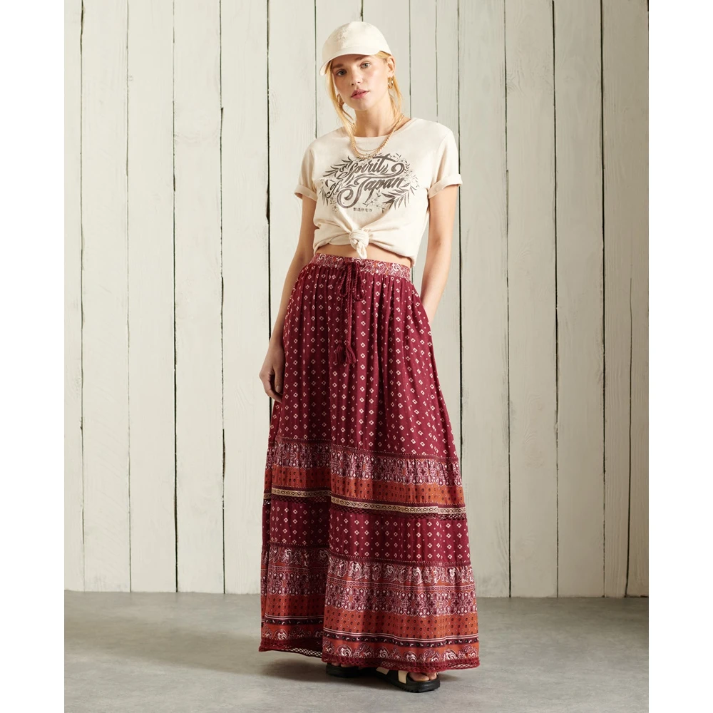 Юбка SUPERDRY AMEERA MAXI SKIRT Rust Print