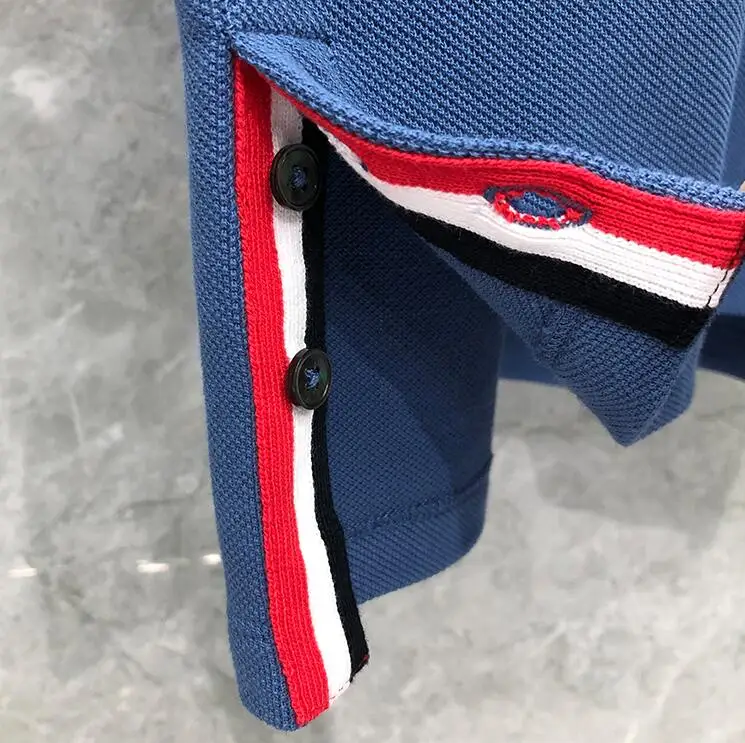 

TB THOM BULUO Brand T-Shirt Men Women Short Sleeve Casual Clothing Summer Blue red O-neck Cotton Shirts Ins