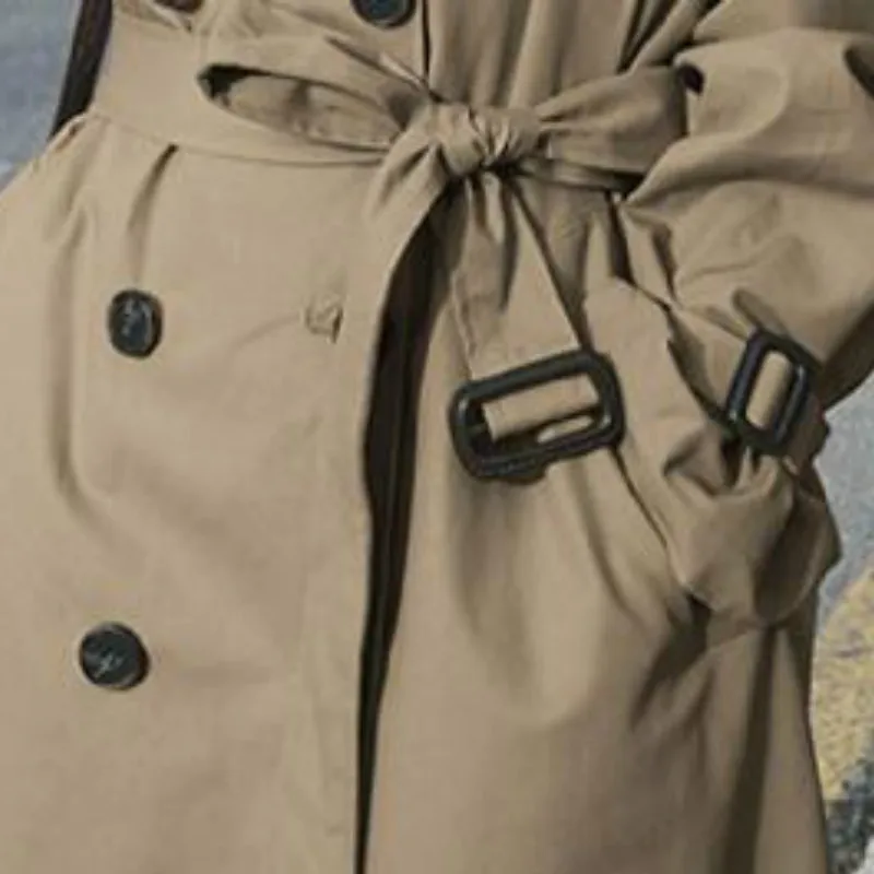 

Womens Trench Long Coats Thicker Double Breasted Sashes Windbreaker Plus Size 3XL Casual Solid All-match Lady Clothes Classic