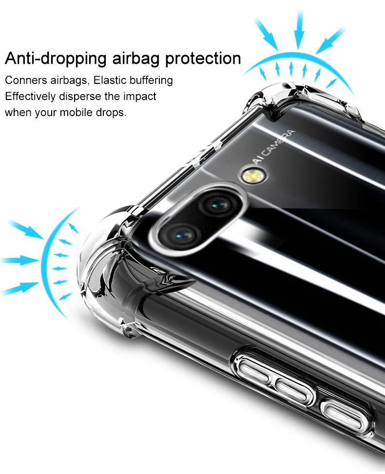 Прозрачный чехол с воздушной подушкой для Huawei P40 P30 P20 P10 Mate 30 20 10 9 Pro Plus Lite E Nova 7 7SE