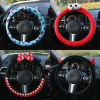 car steering wheel covers cartoon mouse summer universal warm plush winter round lovely bow cute wholesale car accessories