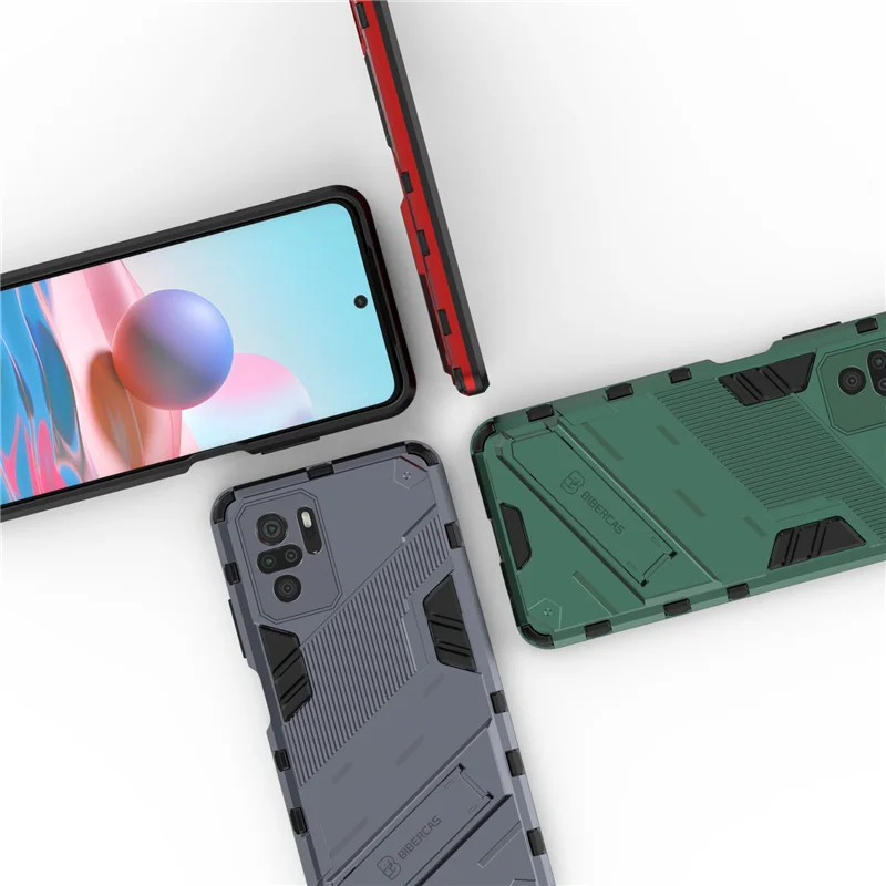 For Cover Xiaomi Redmi Note 10 Case For Redmi Note 10 Capas Shockproof Hard Kickstand Holder Back Cover For Redmi Note 10 Fundas