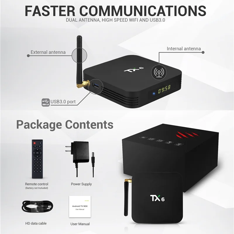 MX10 Pro H6 32/64 Гб 4 ядра 6K HD Вай-Фай HDMI SetTop ТВ Box Smart сетевой плеер коробка вилка