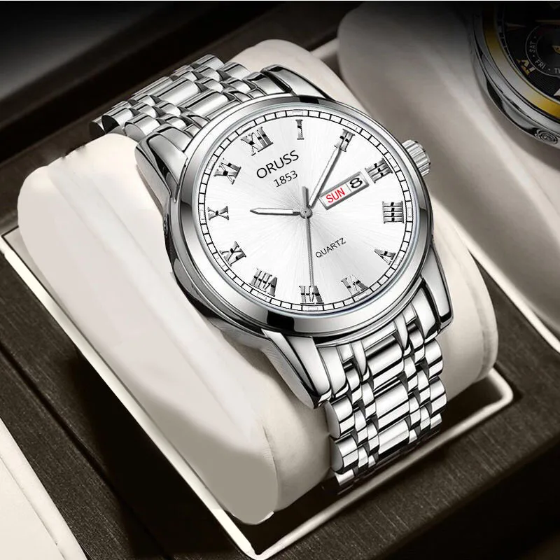 Часы мужские механические Автоматические Стальные кварцевые с календарем в