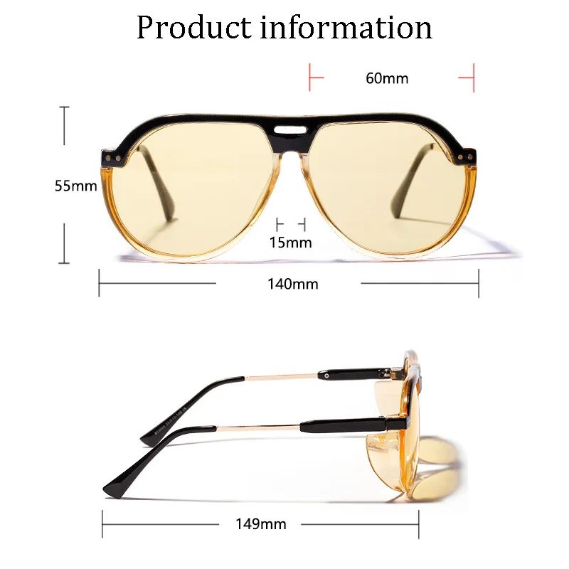 

New Fashion Transparent Color Frog Mirror Female Retro Big Face Big Frame Sunglasses Male Anti-uv Unisex Sunglasses