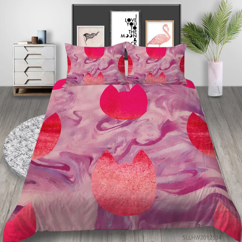 

New 3D Bedding Set Cartoon Duvet Cover Set 2/3 Pcs Queen King Double Twin Kids Child Girls Bed Gift Bedroom Decor