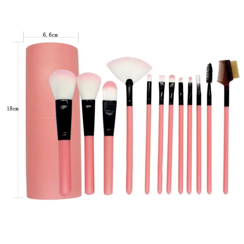 12PCS Eye Makeup Brush Set Eyeshadow Eyeliner Pencil Brushes Rose Golden Handle Aluminum Pot D1 | Красота и здоровье