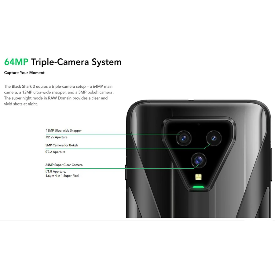 Глобальная версия Xiaomi Черная Акула 3 5G игровой смартфон 8 ГБ 128 6 67 &quotSnapdragon 865 64MP 65