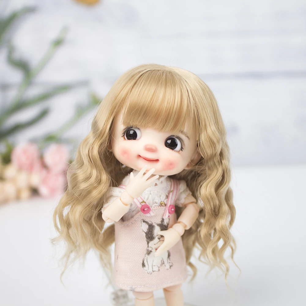 Aidolla 1/8 BJD& Kurhn кукольный парик из мягкого волокна для новорожденных, волосы боба для куклы диаметром 14-15 см
