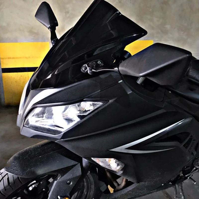 Лобовое стекло мотоцикла с двойным пузырьком для Kawasaki Ninja 300 EX300 2013 2014 2015 2016 2017