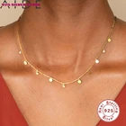 Aide круглые дисковидной и на фоне звезды подвесное ожерелье 925 стерлингового серебра Колье одно ожерелье для женщин, хорошее ювелирное изделие, подарок
