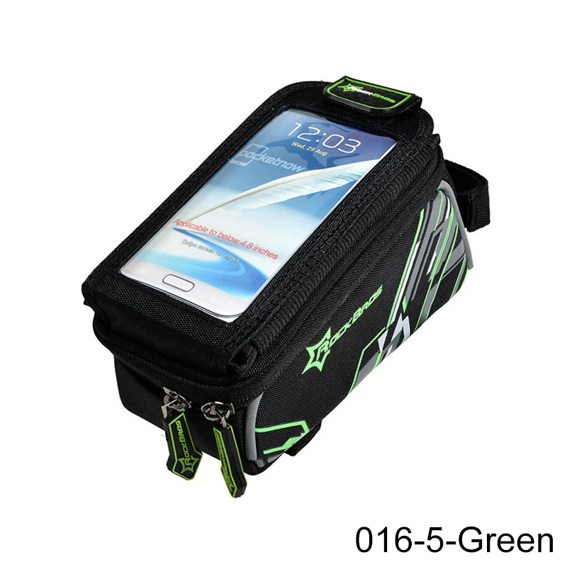 016-5-Green for 6.0 ROCKBROS 5 стиль водонепроницаемый велосипедный держатель для телефона сумки велосипедная сумка для 5,8 6,0 6,2 дюймов телефон Велоспорт Топ Передняя труба сумка аксессуары - Цвет: 016-5-Green for 6.0