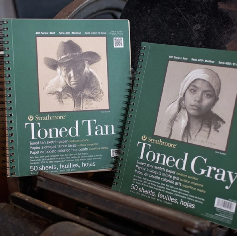Тетрадь для скетчинга Strathmore коричневый/серый цвет в ассортименте|Бумага