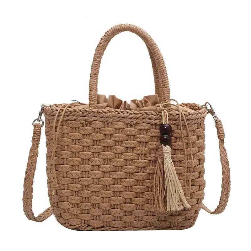 

Summer Weave Straw Handbags Tassel Design Beach Shoulder Bags for Women 2021 Female Casual Travel Crossbody Bag Fashion Tote