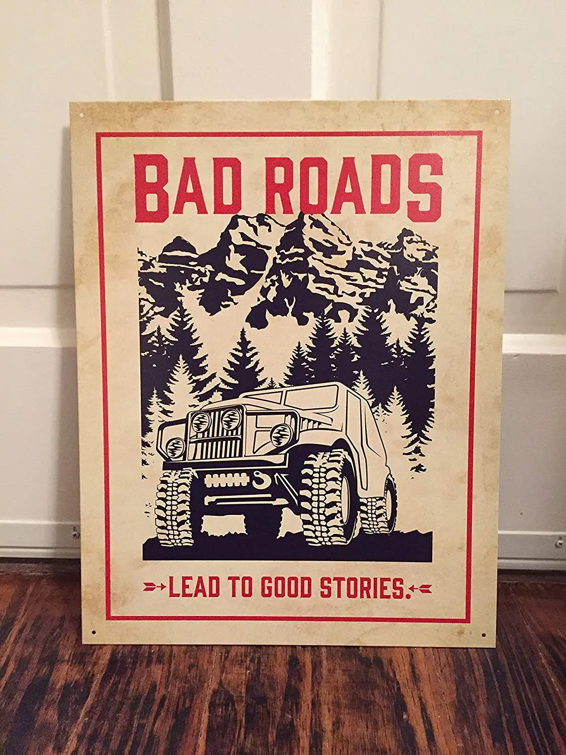 

Diuangfoong Bad Roads Lead to Good Stories Vintage Reproduction Metal Sign 12" x 8"