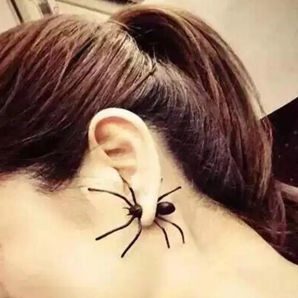 1 шт. Черный Человек паук серьги гвоздики серёжки для Декор Хэллоуина вечеринки