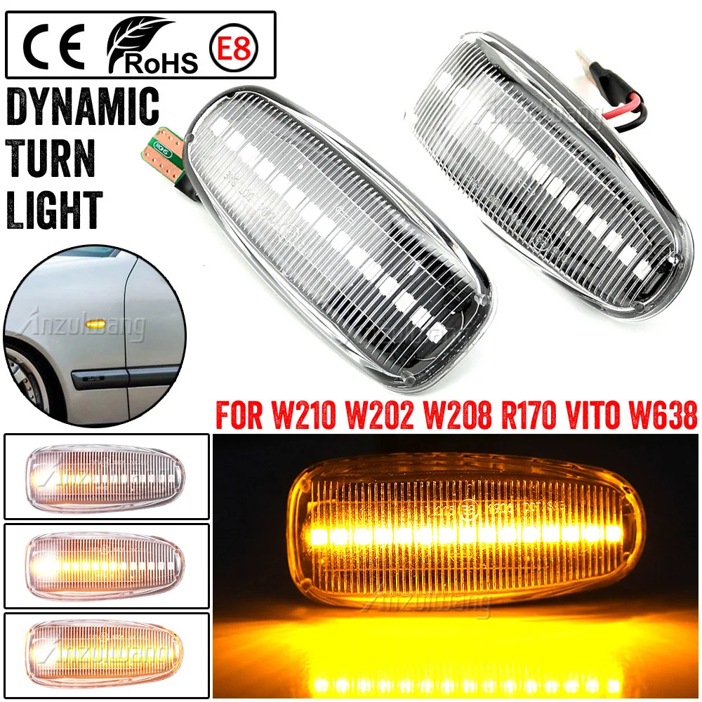 

2x LED Side Marker lamp Turn signal Repeater light For Mercedes benz Sprinter W901 902 903 904 905 W210 S210 W A C 208 W414 W670
