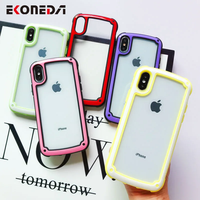 Противоударный чехол EKONEDA для iPhone XR силиконовый конфетного цвета 7 Plus 6 6S 8 X XS Max 11 Pro