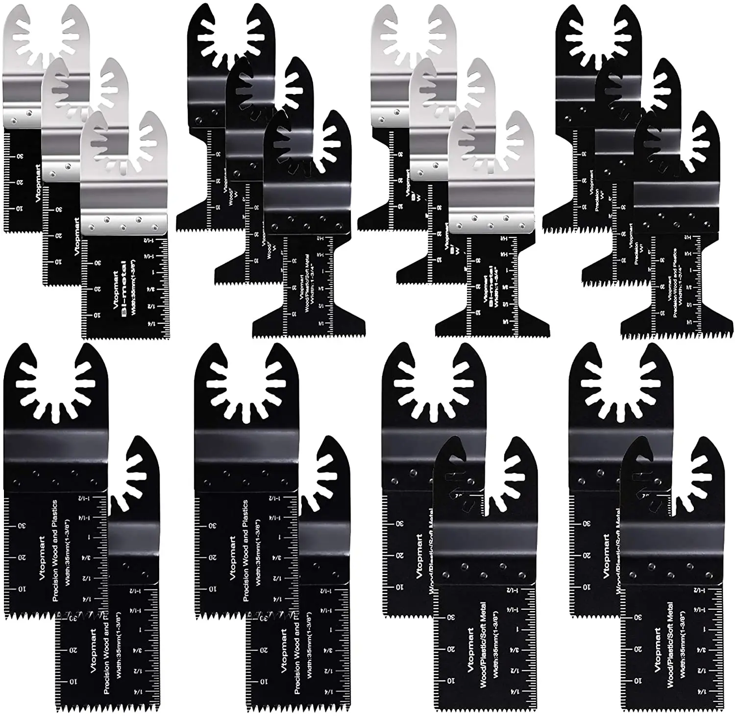 

20PCS Oscillating Saw Blade Multitool Quick Release Tools Kit for Cutting Wood Plastic Soft Metal