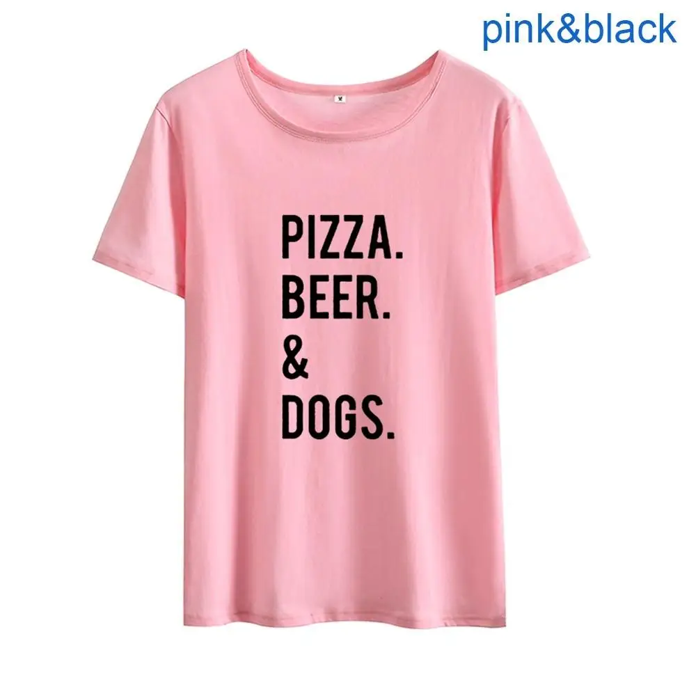 Женская футболка с принтом пиццы пивных собак летняя хлопковая коротким рукавом