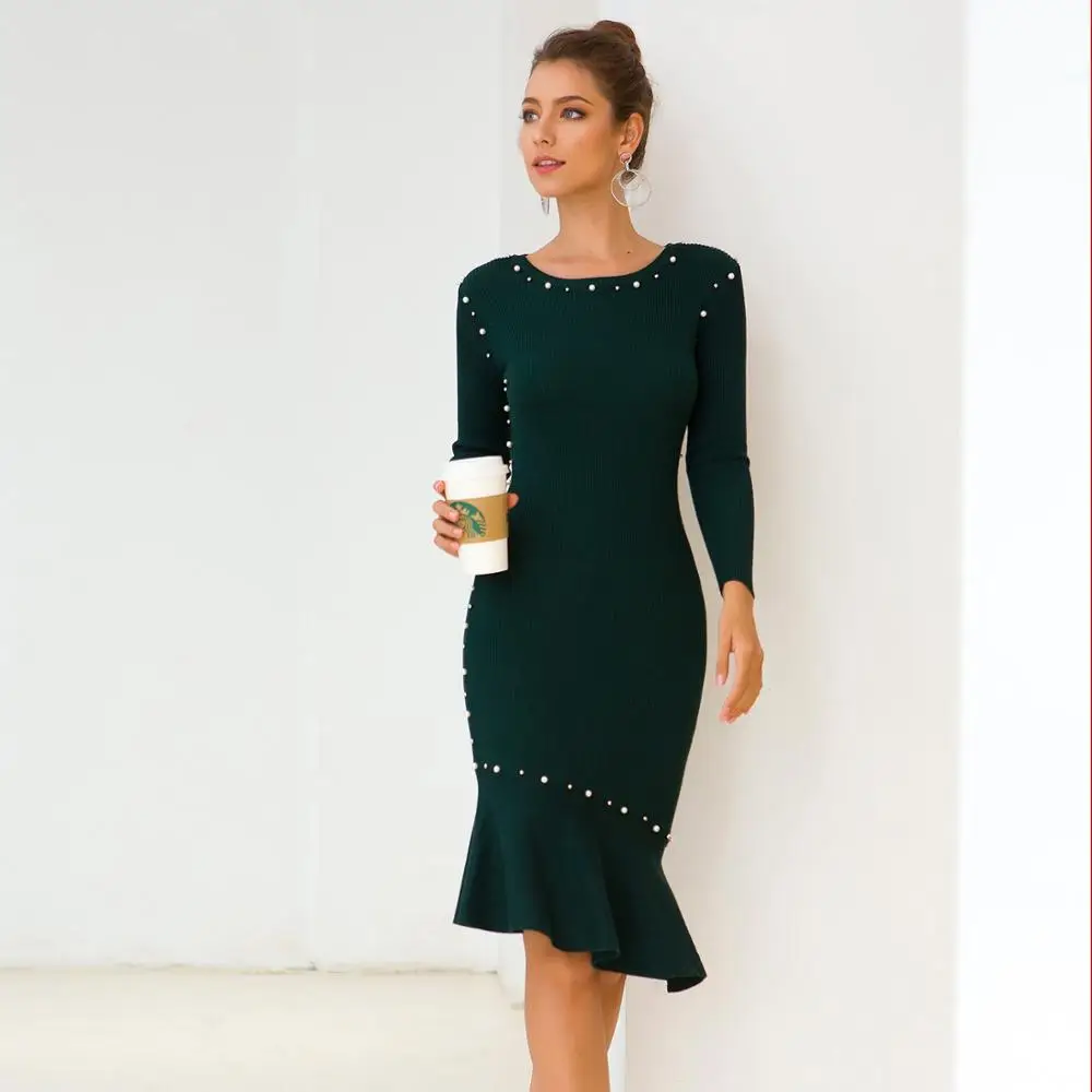 Жемчугом детский вязаный крючком платье средней длины с воланами v060 | Женская