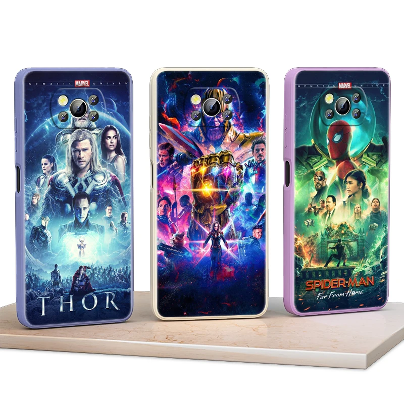 

Hero Avengers Marvel For Xiaomi POCO F3 11T Mix4 10S X2 10 M2 M3 Lite F3 Pro 5G Liquid Silicone Soft Cover Phone Case
