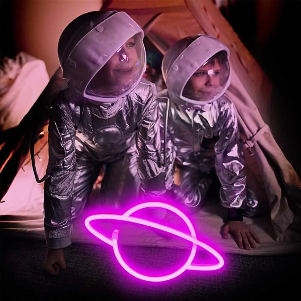 

Neon Lights LED Planet Neon Light Signs USB Or Battery Powered Soft Night Light Party Supplies For Home Bar Decoration