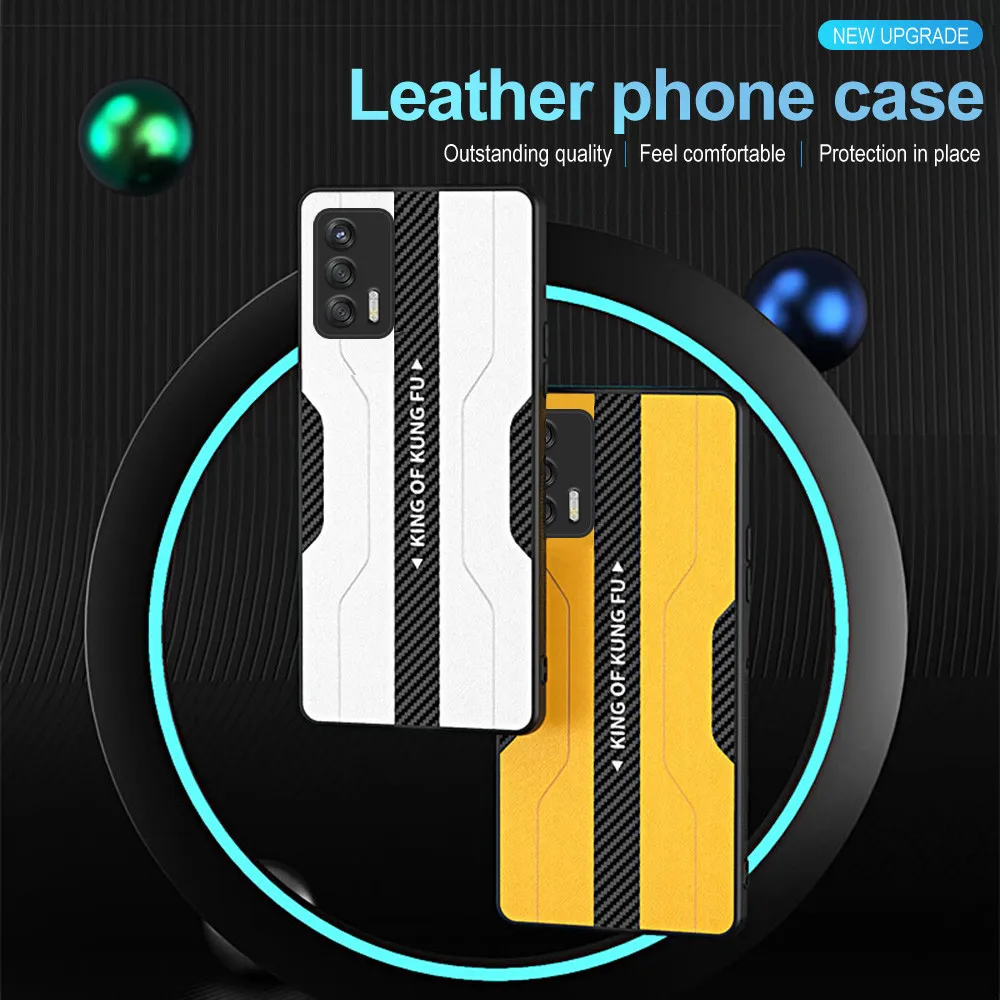 for oppo realme gt 5g case carbon fiber back leather phone cover realmi realmy g t neo realmegt camera protection tpu soft coque free global shipping