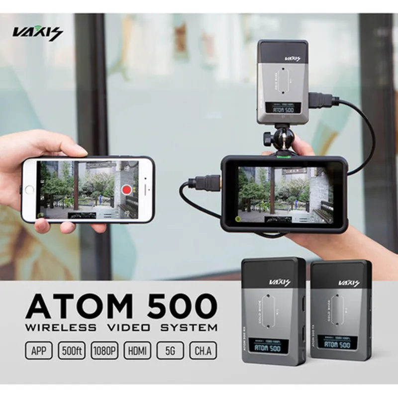 Беспроводной приемник передатчик Vaxis ATOM 500 1080P HD двойное HDMI изображение видео