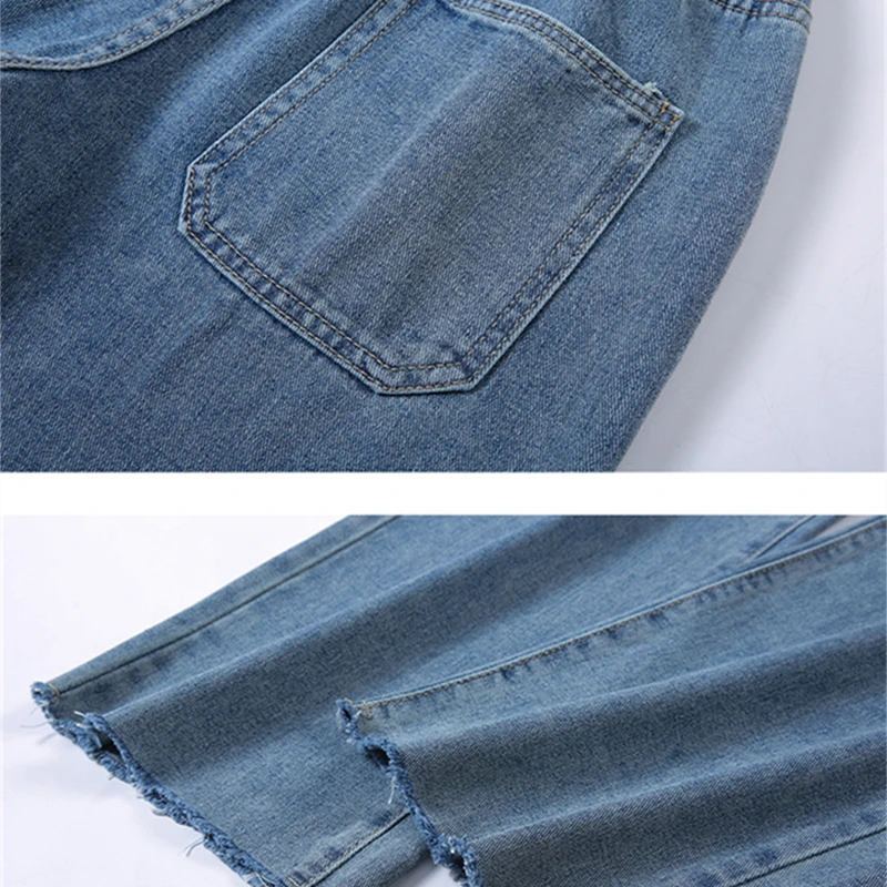 

Harajuku Woman Denim Pants High Waist Clothing Wide Leg Jeans Blue Streetwear Vintage Quality 2021 Fashion Straight Trousers