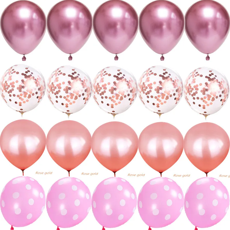 12 дюймовые латексные воздушные шары с металлическими пайетками вечерние