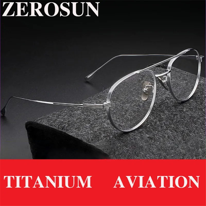 Zerosun мужские титановые очки в оправе с толстой боковой оправой для близорукости