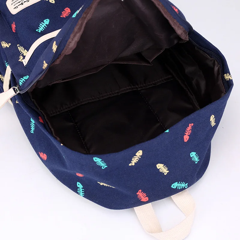 Холщовая школьная сумка для девочек-подростков 3 шт. модные рюкзаки с цветочным