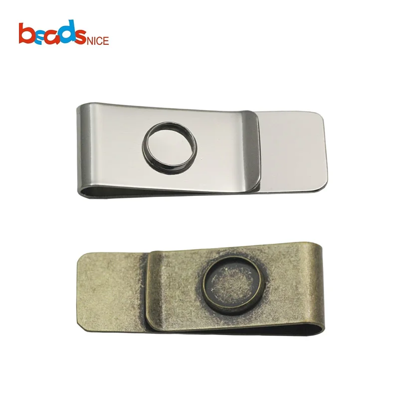 Beadsnice персонализированные Зажимы для денег с круглым ободком Настройки латунь