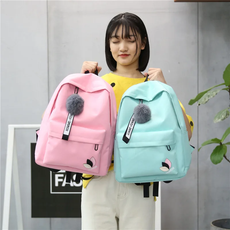 

Новый корейский однотонный нейлоновый рюкзак с принтом, школьные ранцы для девочек-подростков, женские школьные ранцы для колледжа, сумка д...